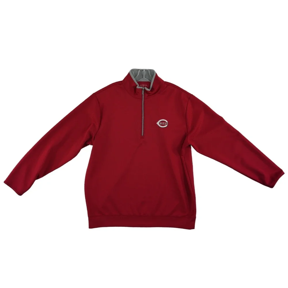 Antigua Cincinnati Reds Quarter Zip Pullover Men's Size XL Red MLB Performance